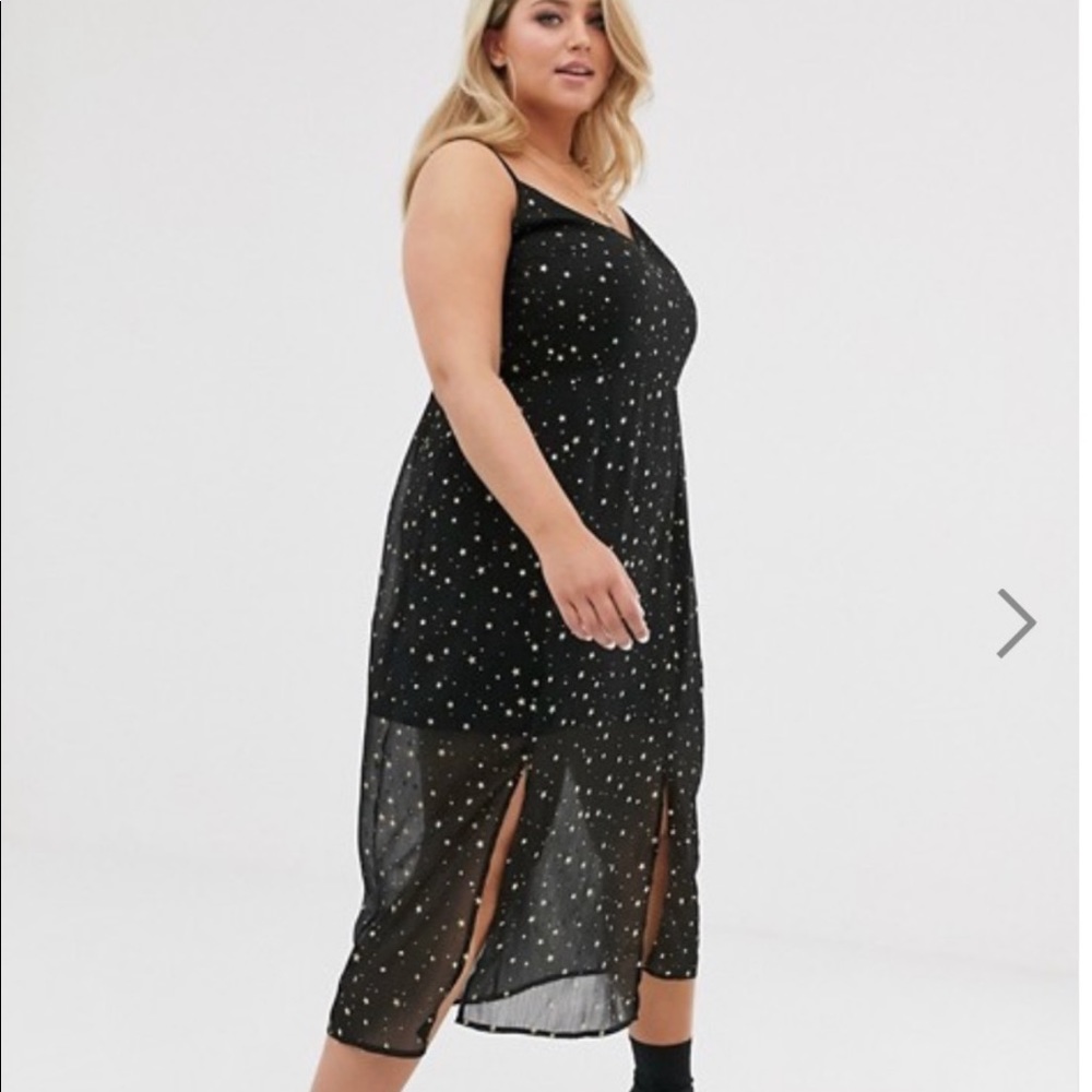 Wild Honey Plus maxi slip dress in celestial print